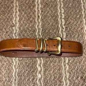 Women’s Brighton size small leather belt with gold accents